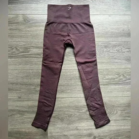 Gymshark Purple Energy Workout Active Yoga Leggings Cut Out High Waist Womens XS - Picture 2 of 10